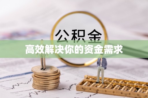 信用高效解决你的资金需求