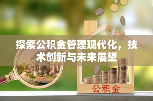 信用探索公积金管理现代化，技术创新与未来展望