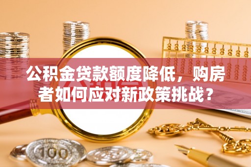 信用公积金贷款额度降低，购房者如何应对新政策挑战？